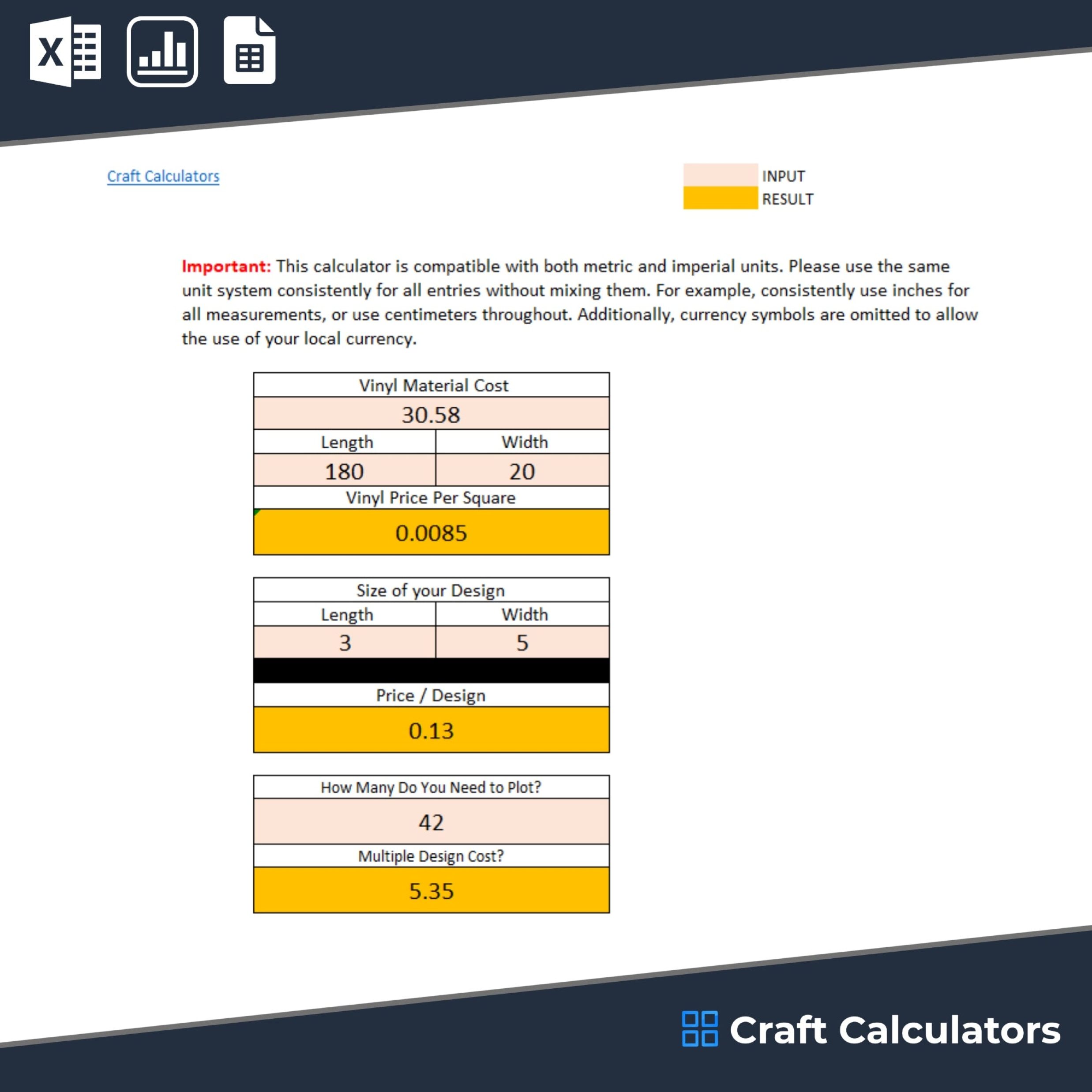 Vinyl Material Cost Estimator