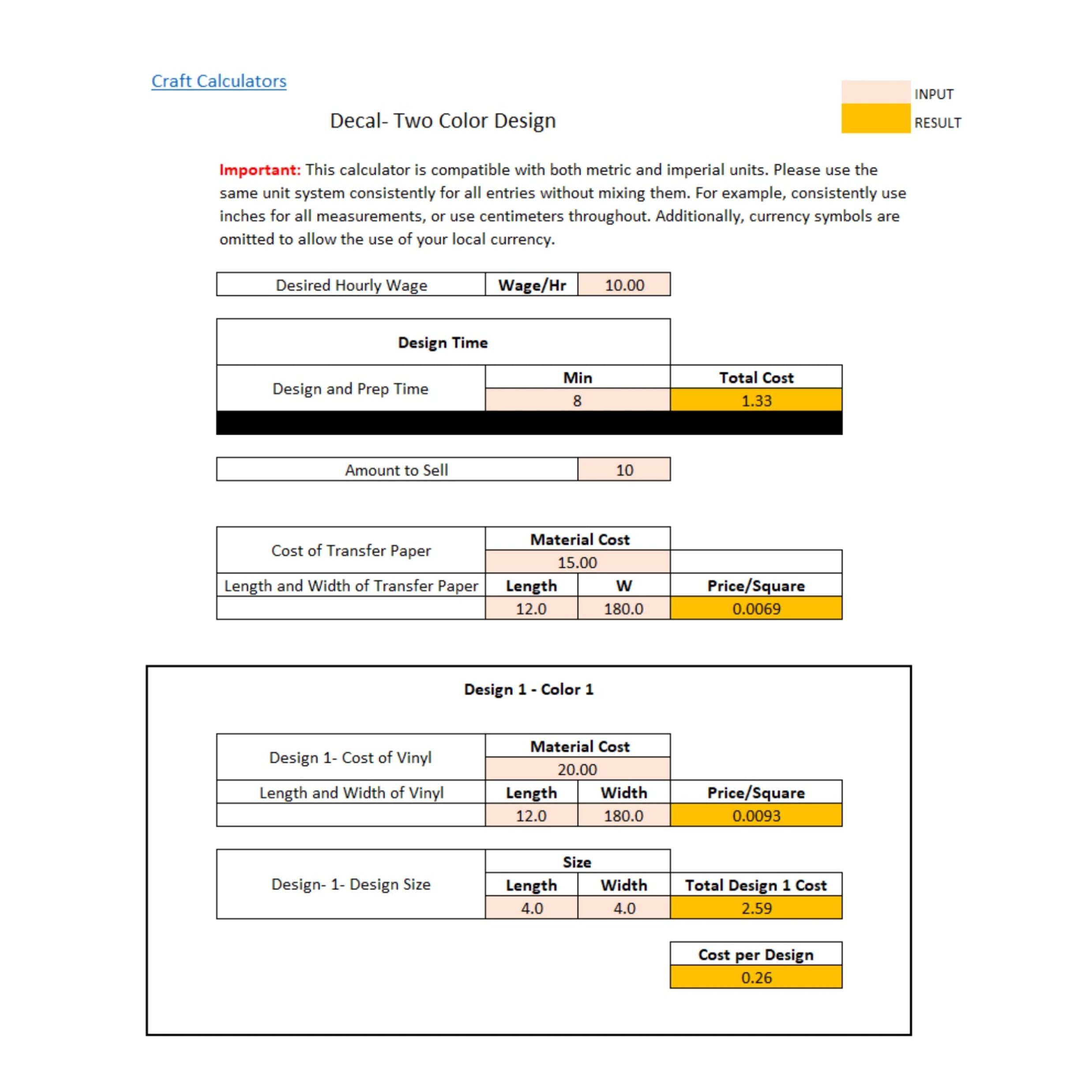 Vinyl Decal Cost Calculator - 2 Color - Image 2