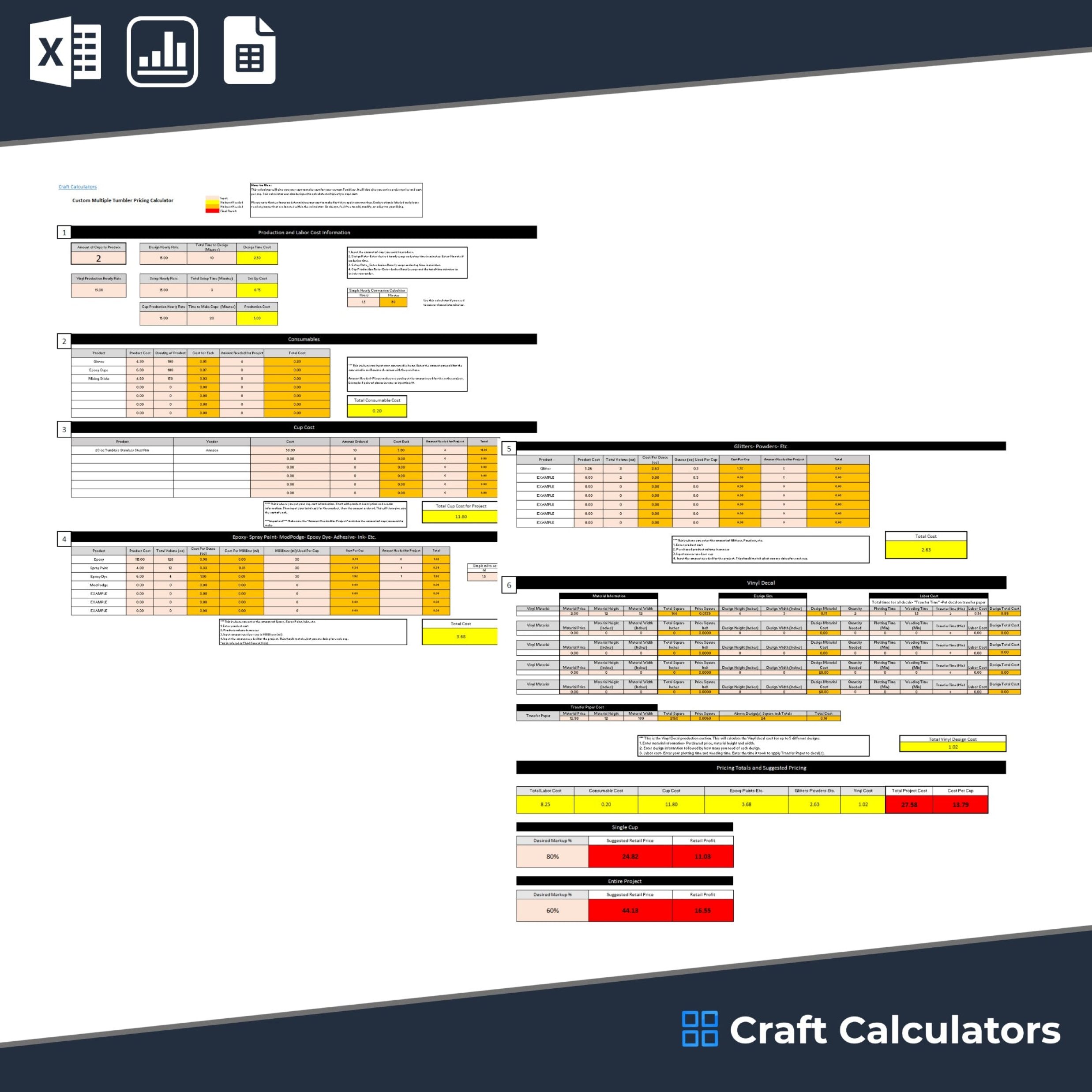 Custom Epoxy Tumbler with Vinyl Pricing Calculator