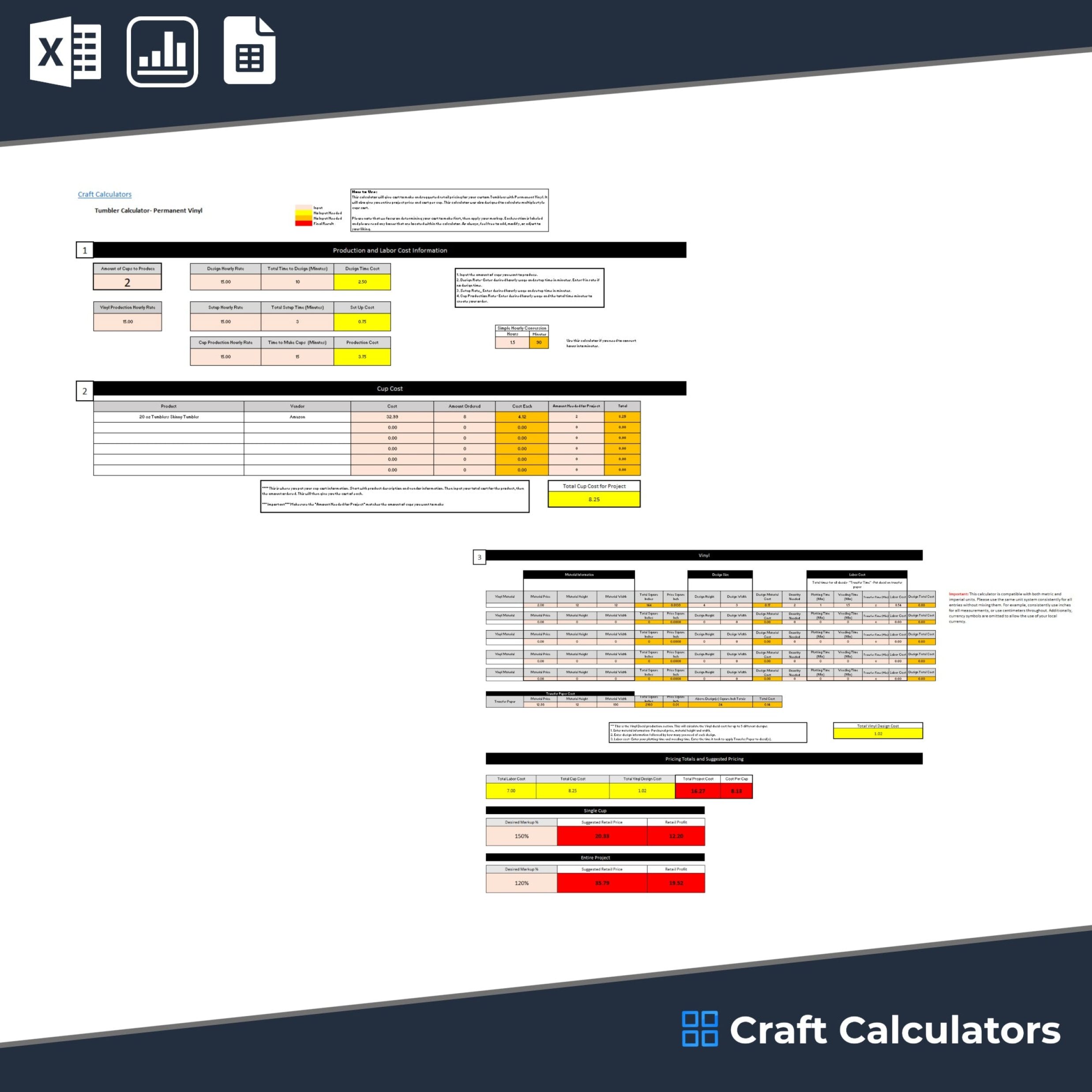 Custom Permanent Vinyl Tumbler Pricing Calculator