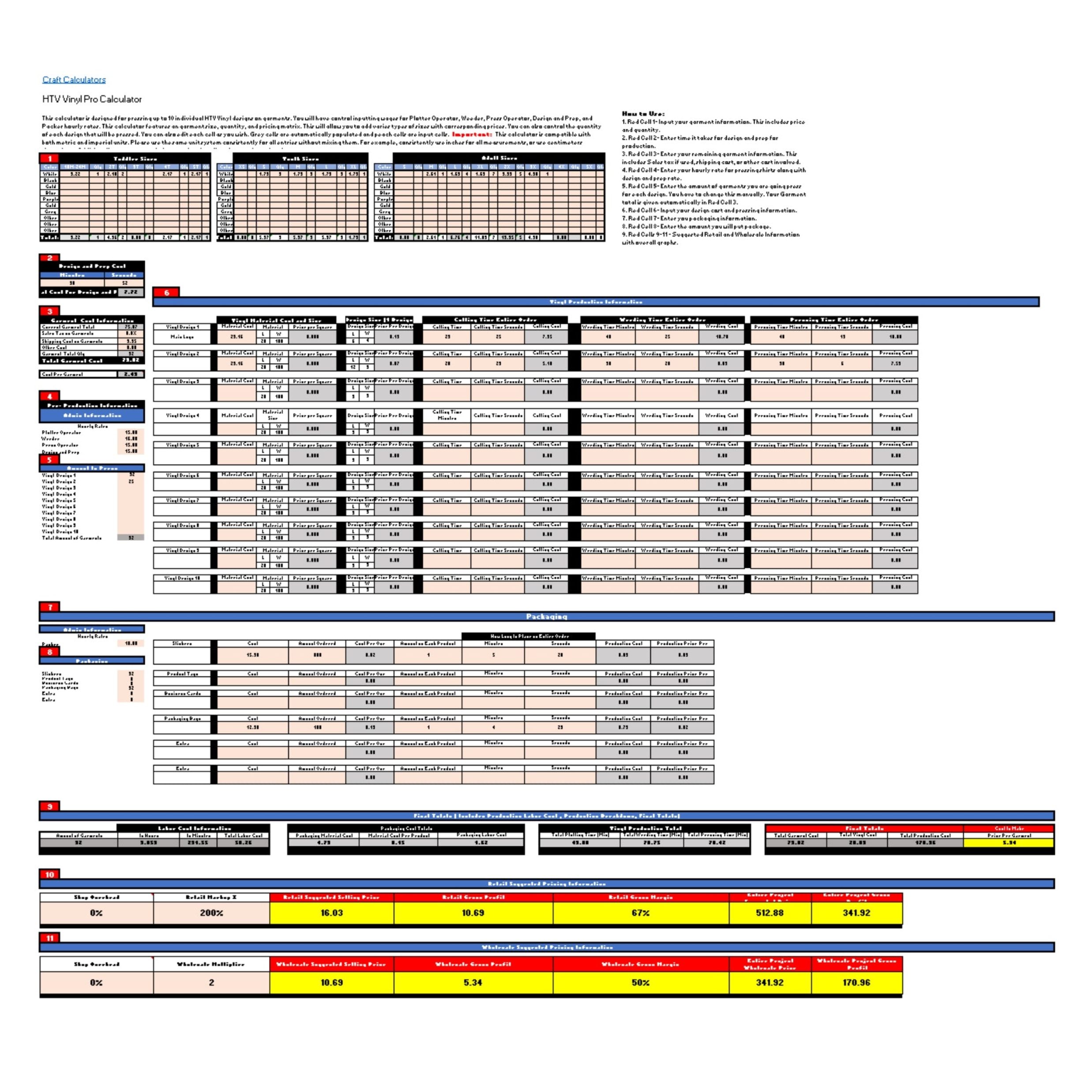 Advanced HTV Vinyl Pricing Calculator for Up to 10 Designs - Image 2