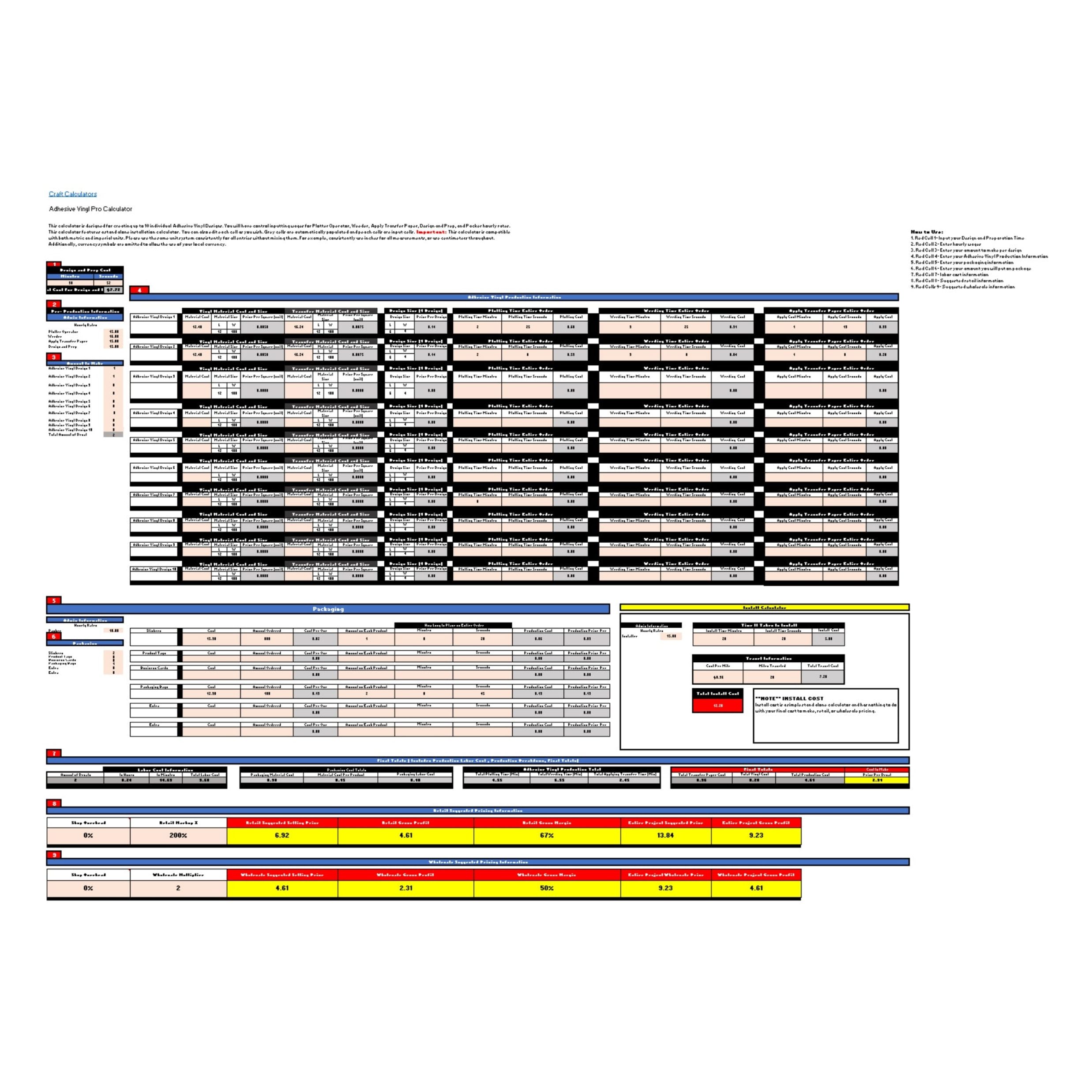 Advanced Adhesive Vinyl Decal Pricing Calculator for Up to 10 Designs - Image 2