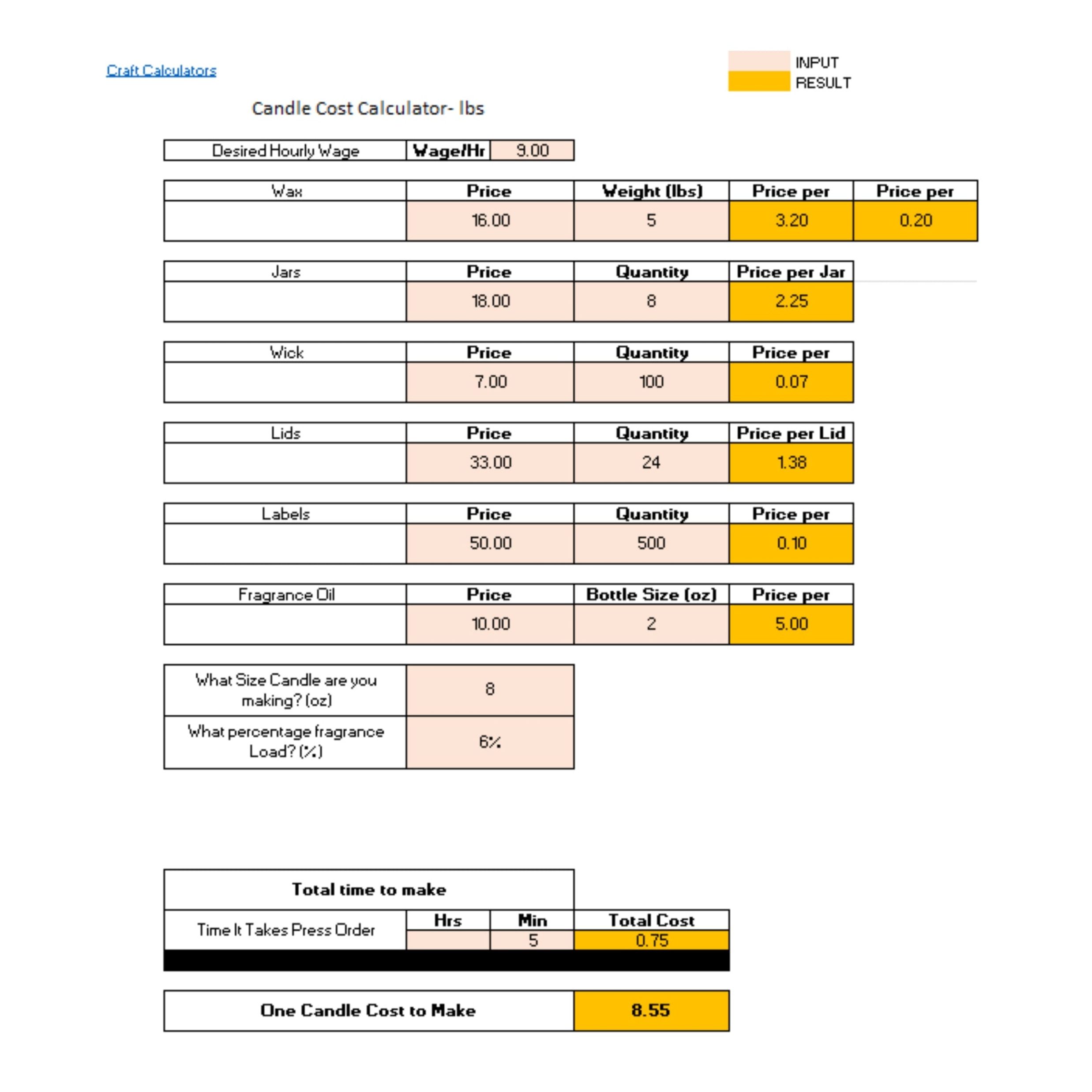 Candle Cost Calculator: Wax Weight in Lbs - Image 2