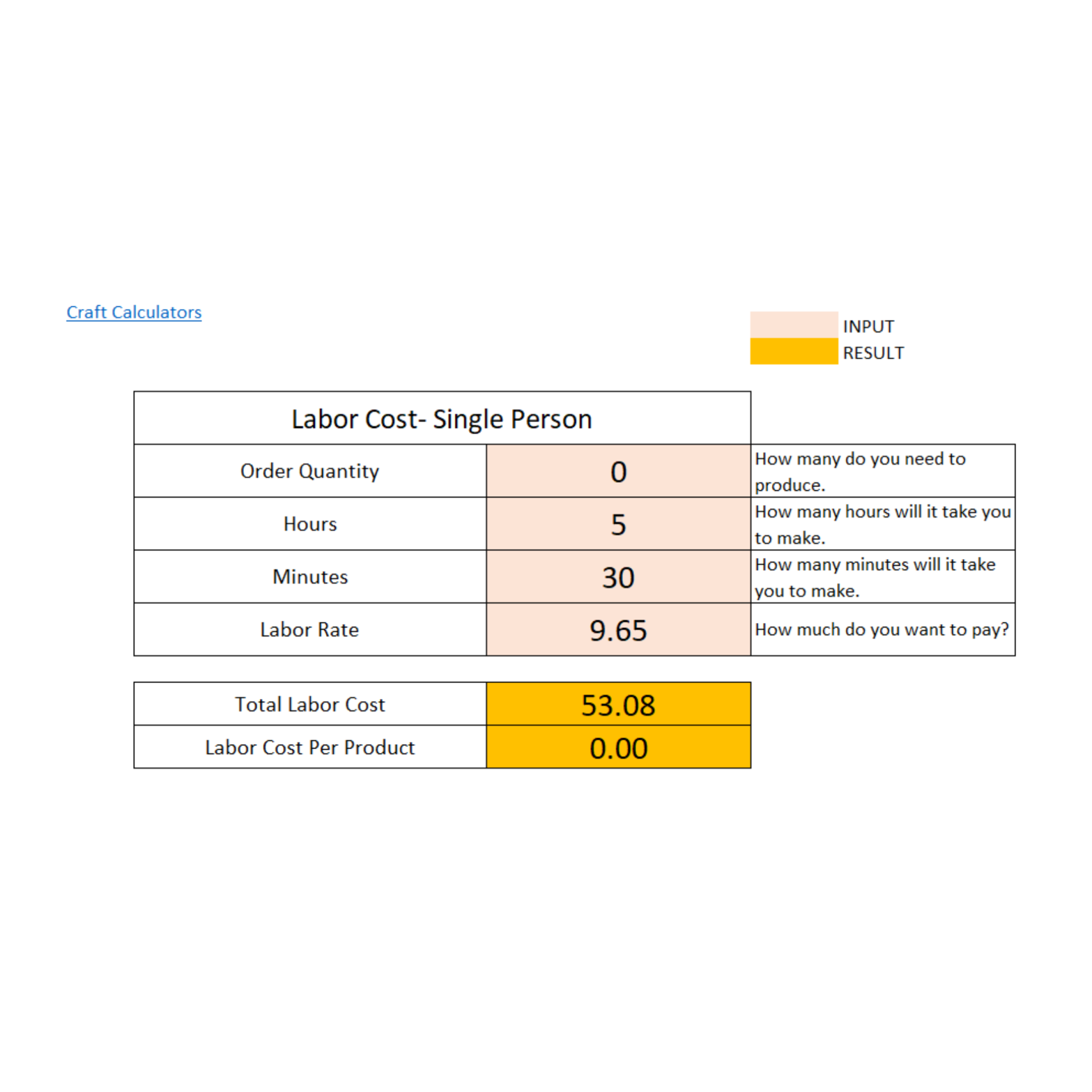 Labor Cost Calculator for Single Worker - Image 2