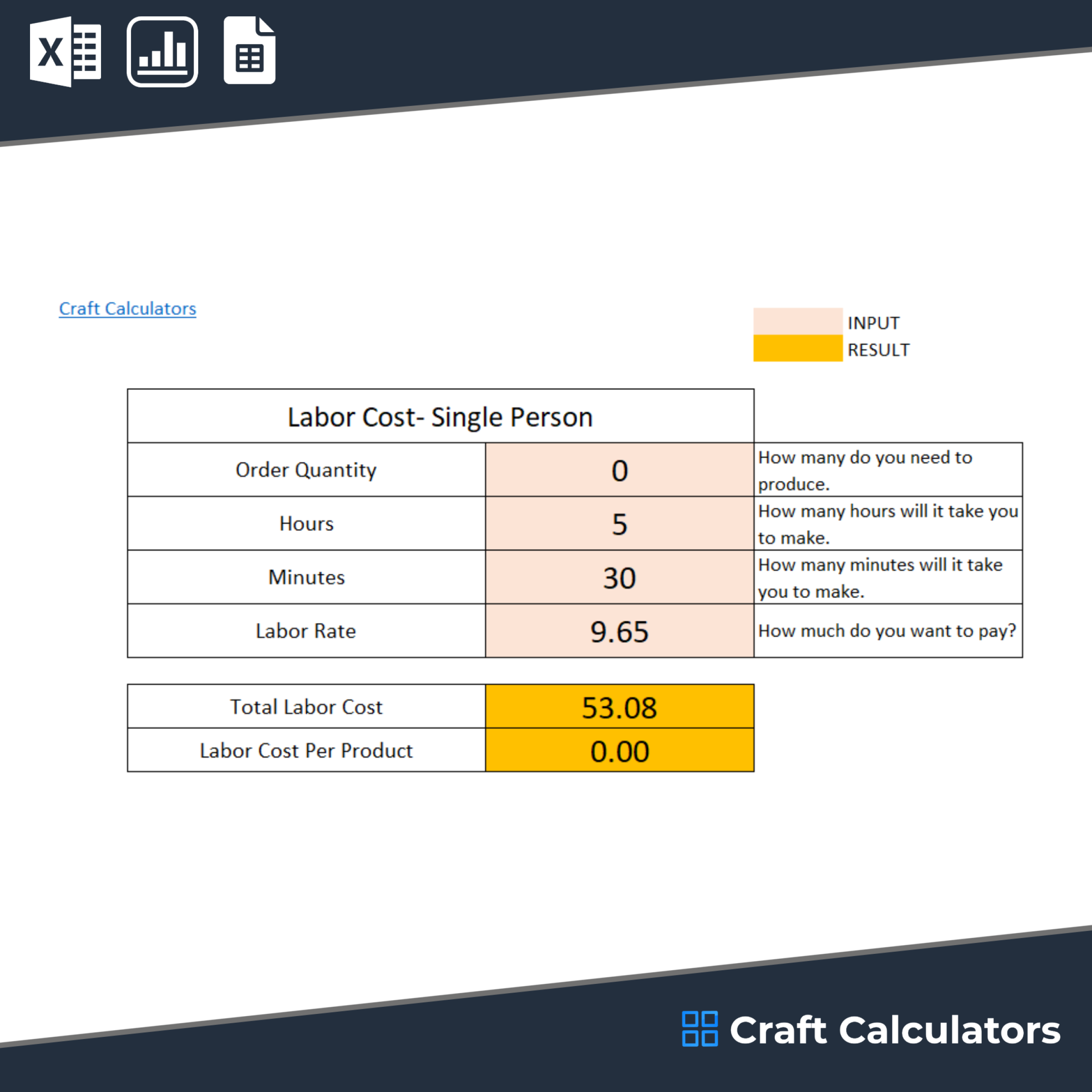 Labor Cost Calculator for Single Worker