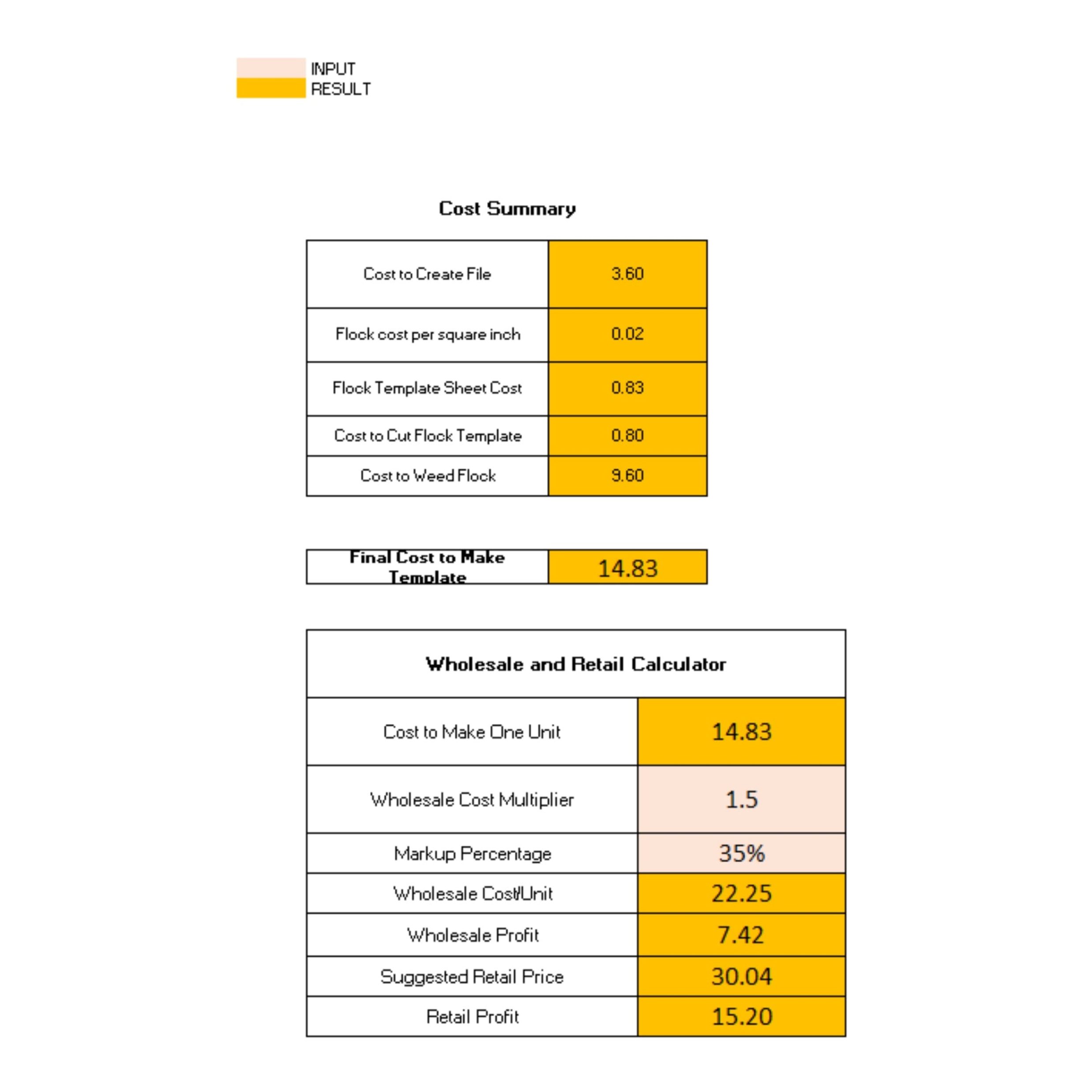 Rhinestone (Flock Rolls) Template Pricing Calculator - Image 2